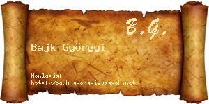 Bajk Györgyi névjegykártya